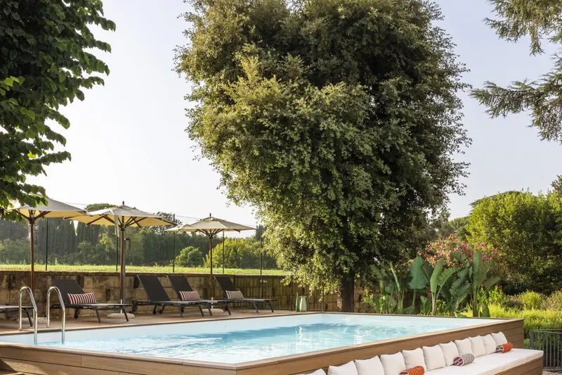 Sunbeds beside the pool