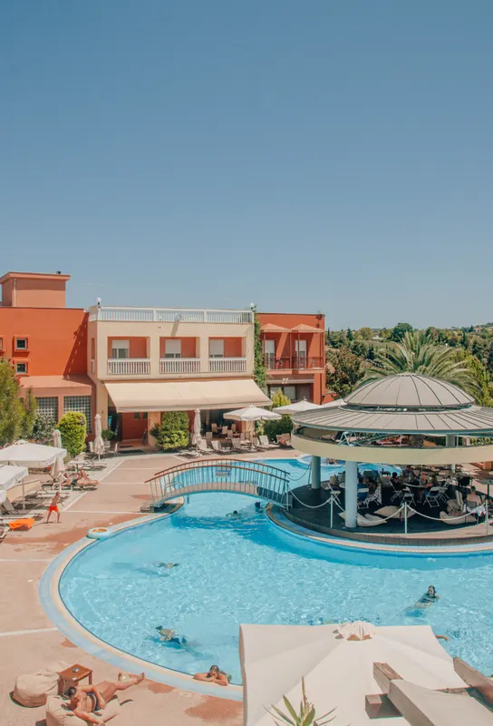 Sunbeds around the Ambassador pool