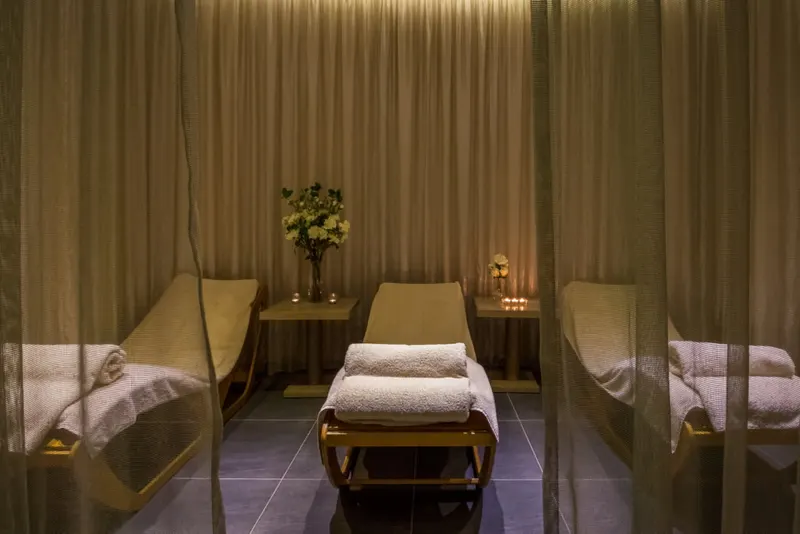 Spa relaxation room with loungers