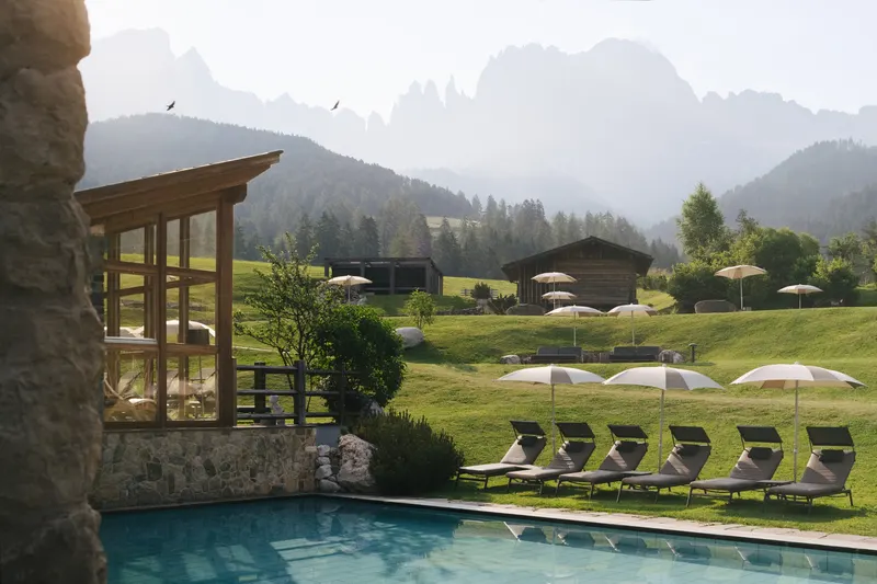 Outdoor pool in summer