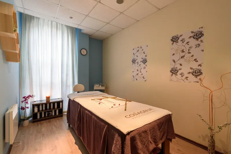 Treatment room at Grand Royale spa