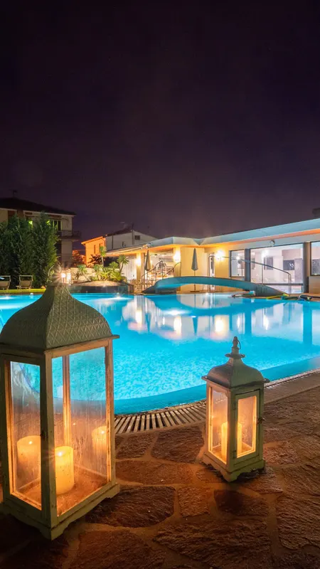 Thermal pools in the evening