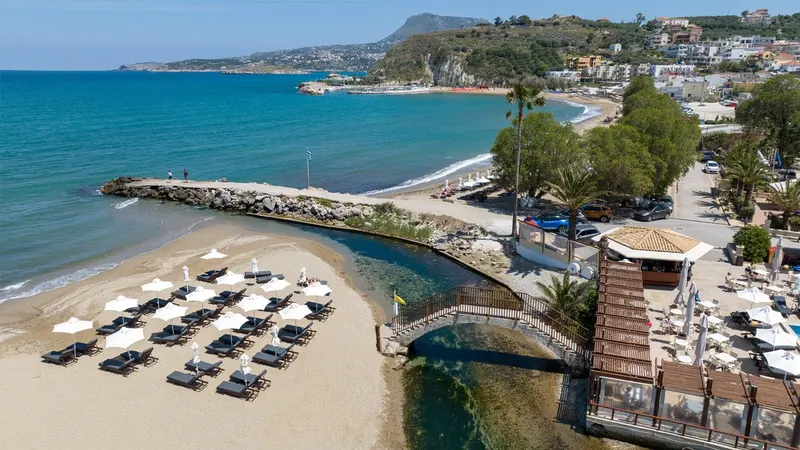 Aerial view of the hotel on Kalyves beach