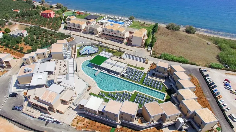 Aerial view of the resort by the sea