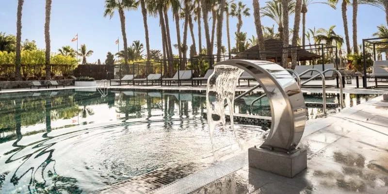 Adults-only pool with water feature