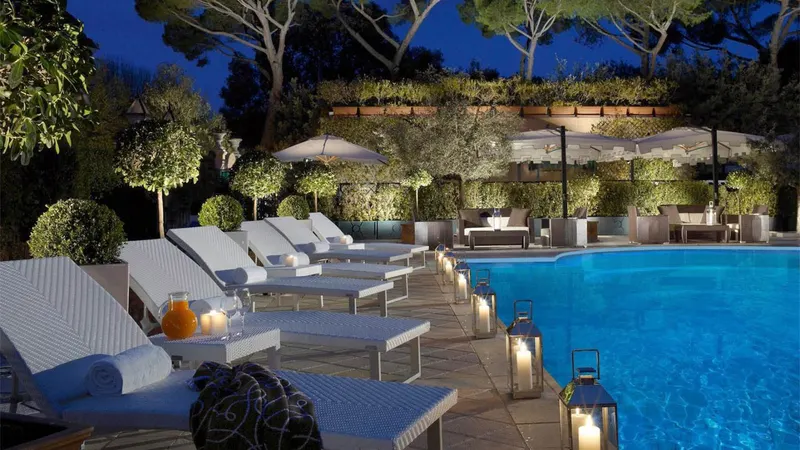 Pool with loungers