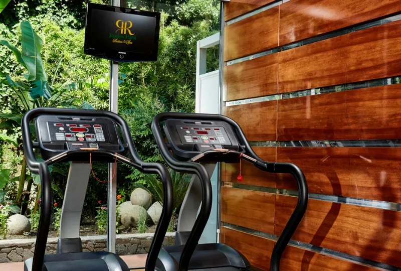 Gym with treadmills